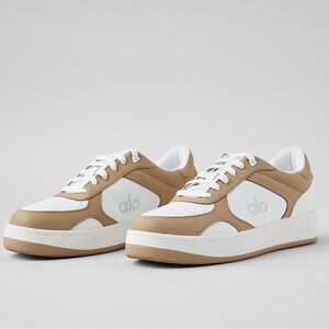 ALO Yoga White and Tan Sneakers